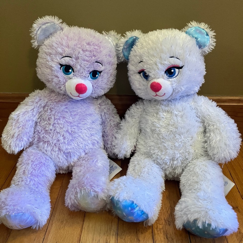 Set of 2 Build-A-Bear Anna and Elsa plush Frozen bears, 18”